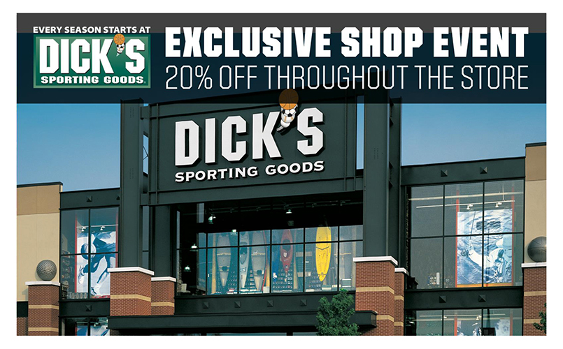 Save 20% off at Dicks Sporting Goods